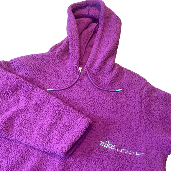 Nike Therma-FIT Pullover Hoodie Fleece Purple Women's Large Sweatshirt - Picture 1 of 9